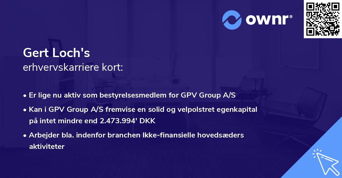 Gert Loch's erhvervskarriere kort