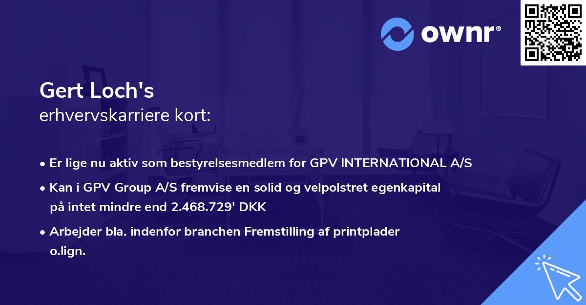 Gert Loch's erhvervskarriere kort