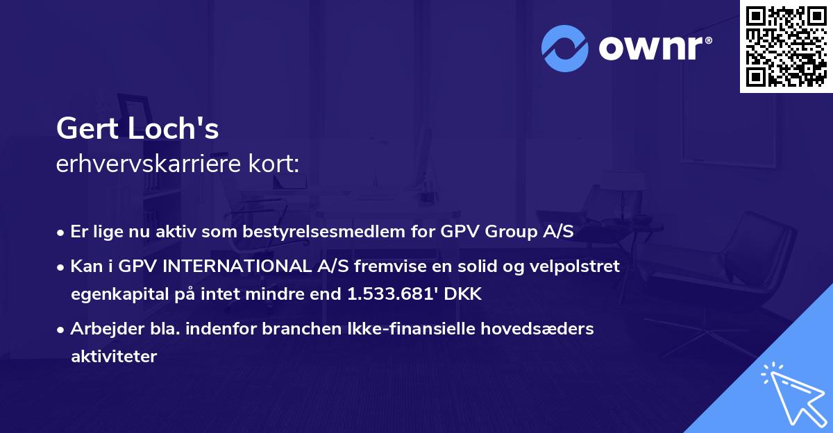 Gert Loch's erhvervskarriere kort