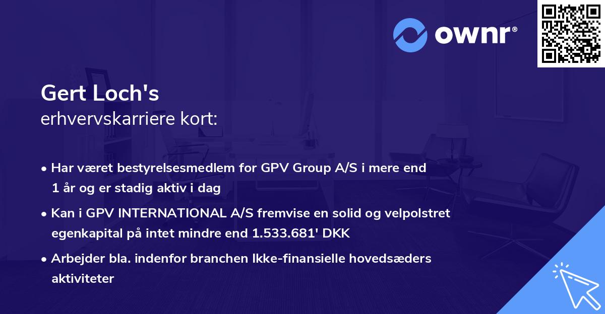 Gert Loch's erhvervskarriere kort