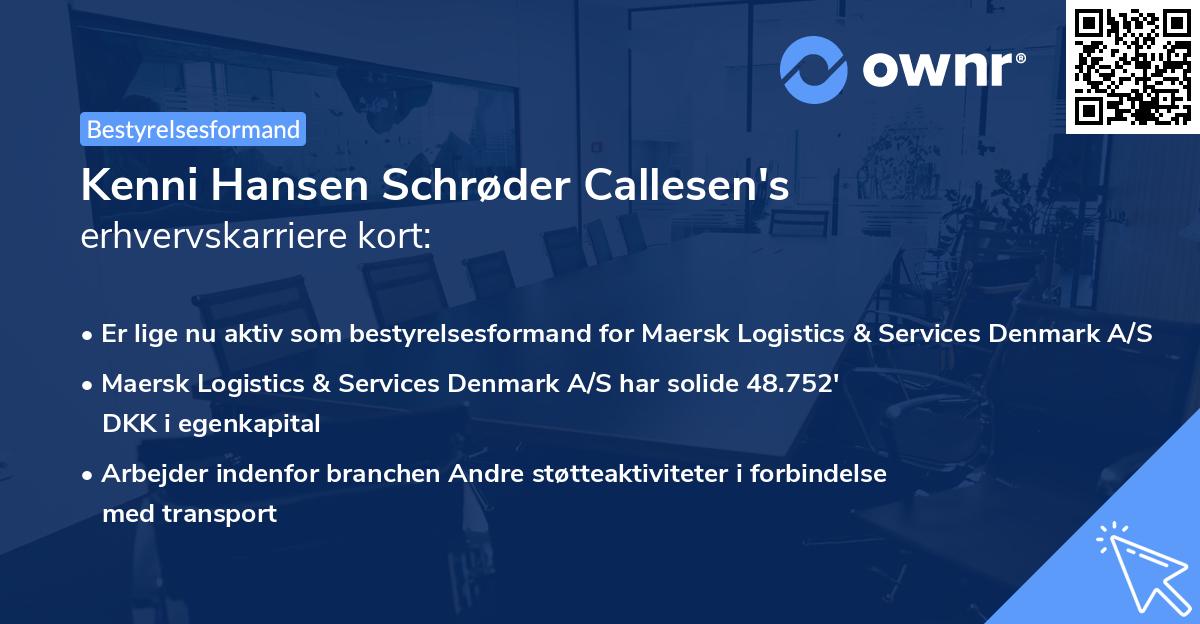 Kenni Hansen Schrøder Callesen's erhvervskarriere kort