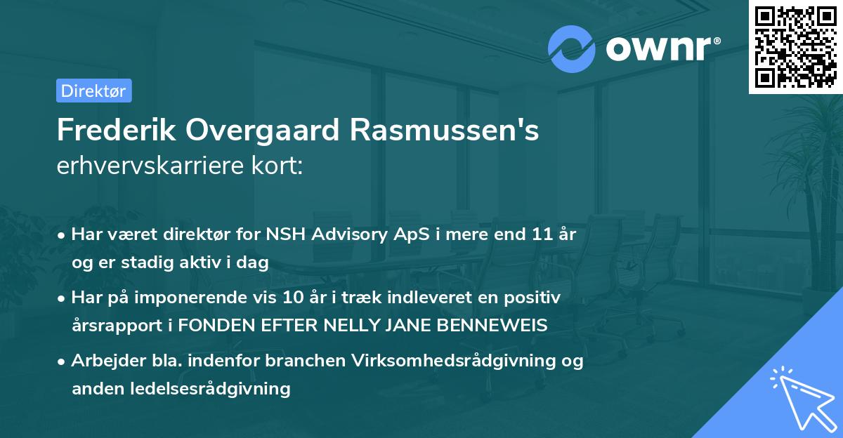 Frederik Overgaard Rasmussen's erhvervskarriere kort