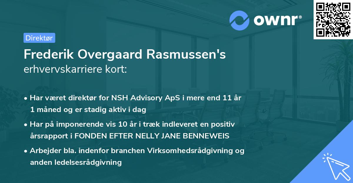 Frederik Overgaard Rasmussen's erhvervskarriere kort