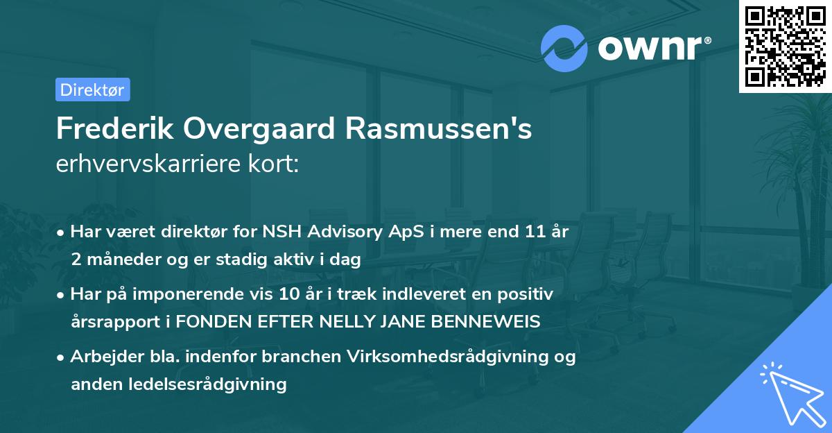 Frederik Overgaard Rasmussen's erhvervskarriere kort