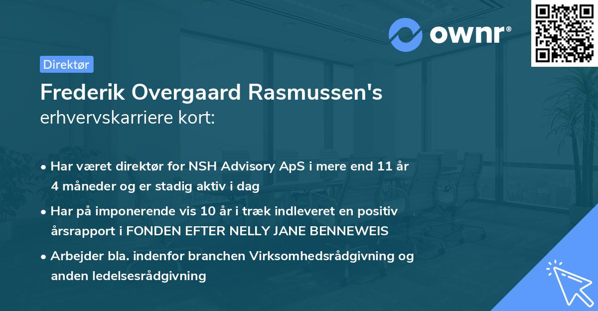 Frederik Overgaard Rasmussen's erhvervskarriere kort