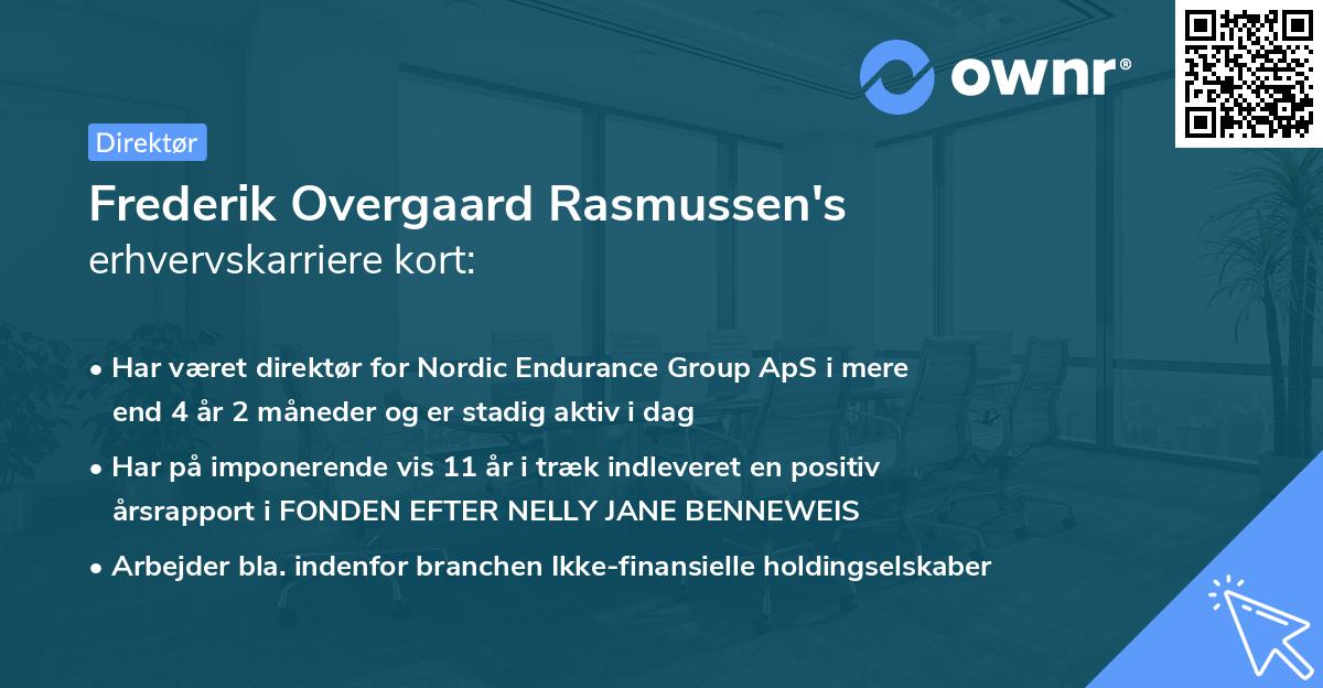 Frederik Overgaard Rasmussen's erhvervskarriere kort