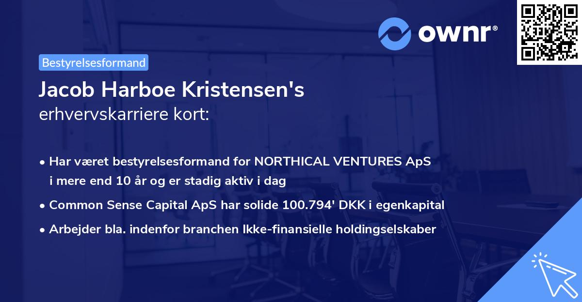 Jacob Harboe Kristensen's erhvervskarriere kort
