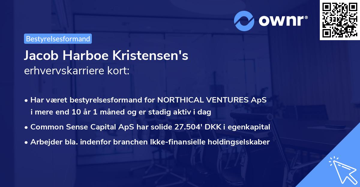 Jacob Harboe Kristensen's erhvervskarriere kort