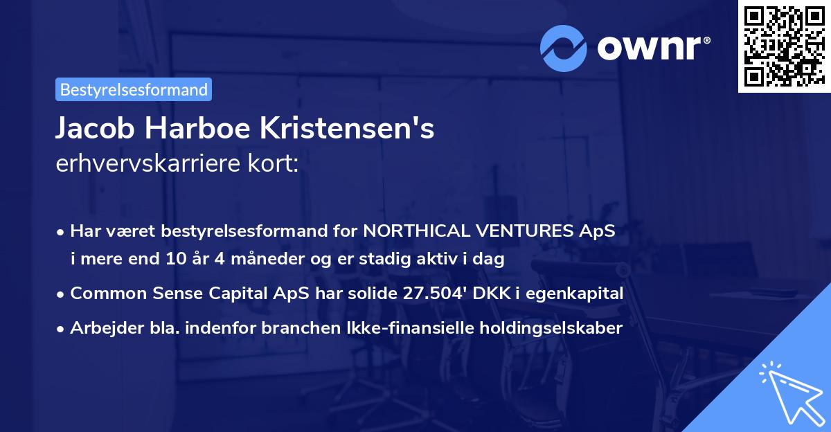 Jacob Harboe Kristensen's erhvervskarriere kort