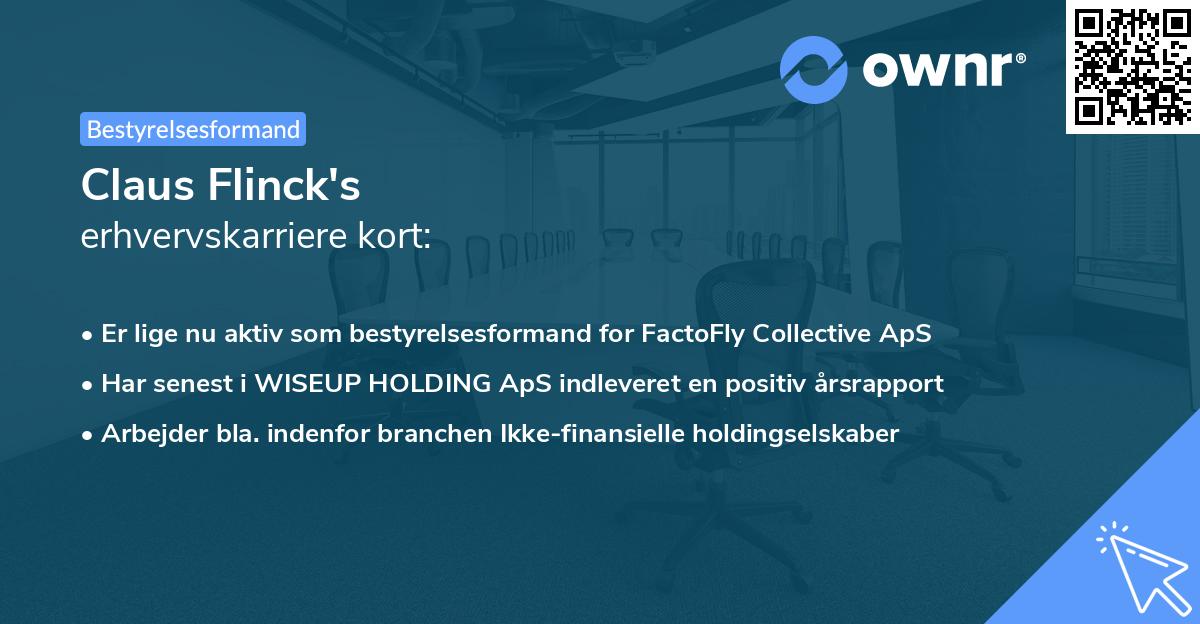 Claus Flinck's erhvervskarriere kort