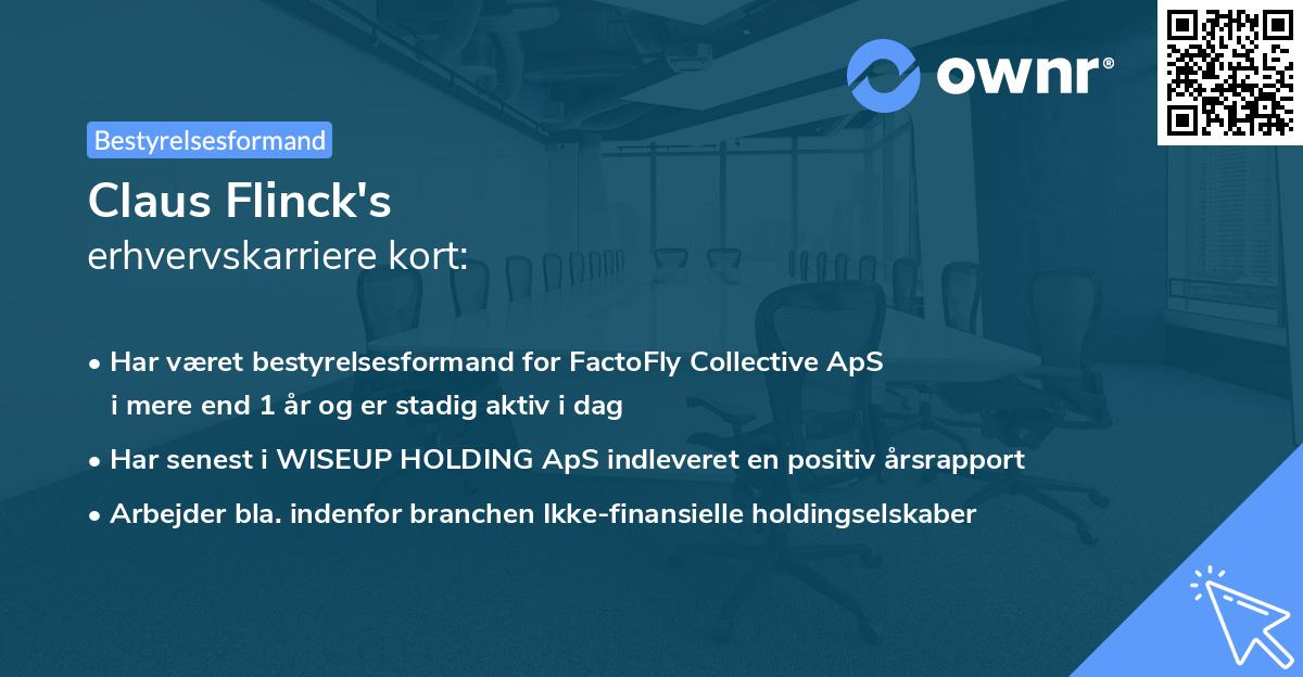 Claus Flinck's erhvervskarriere kort