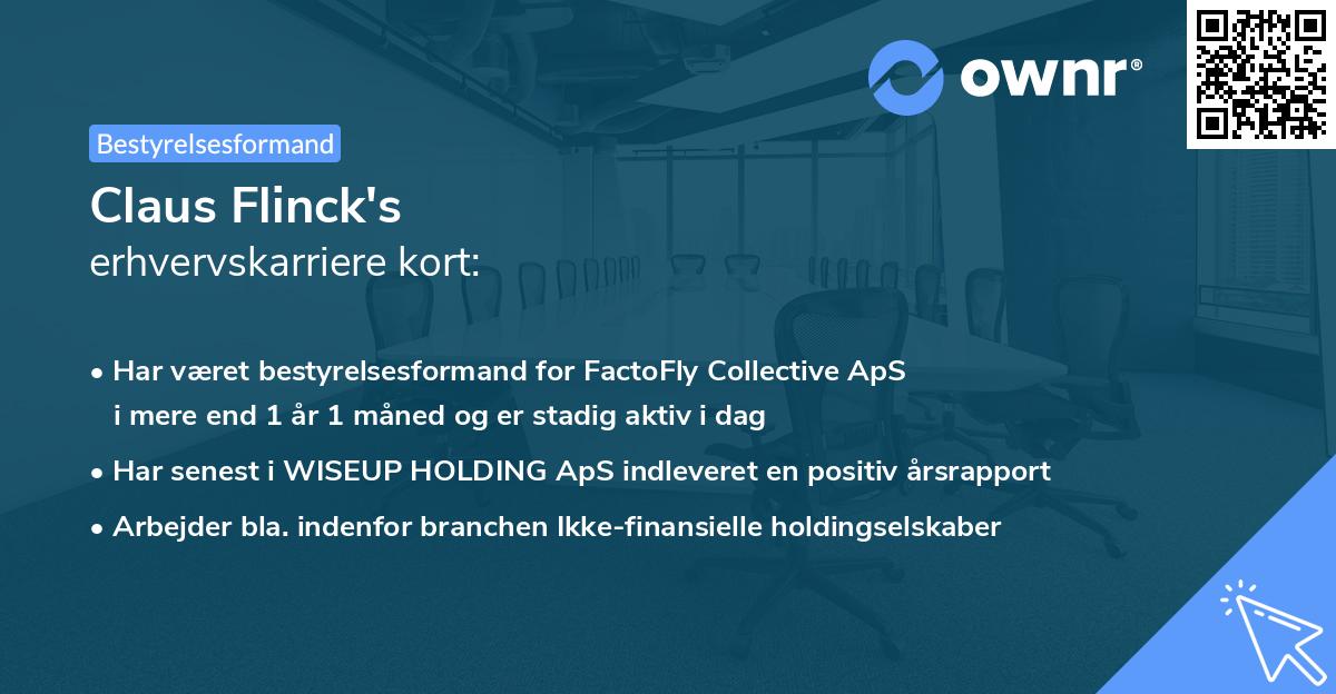 Claus Flinck's erhvervskarriere kort