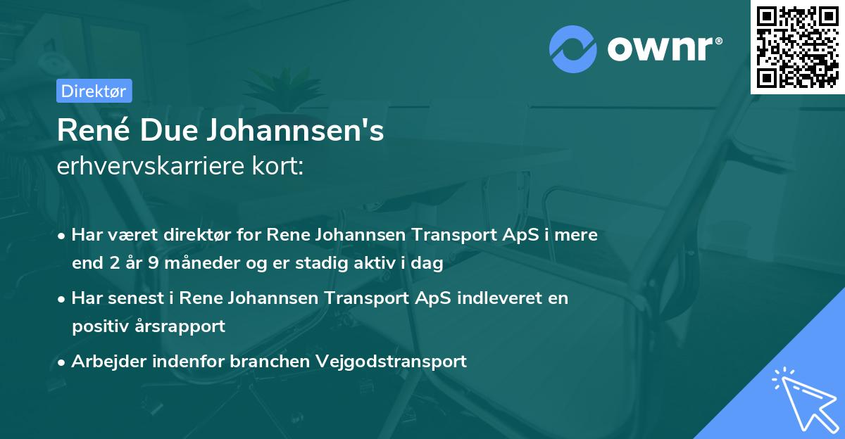 René Due Johannsen's erhvervskarriere kort