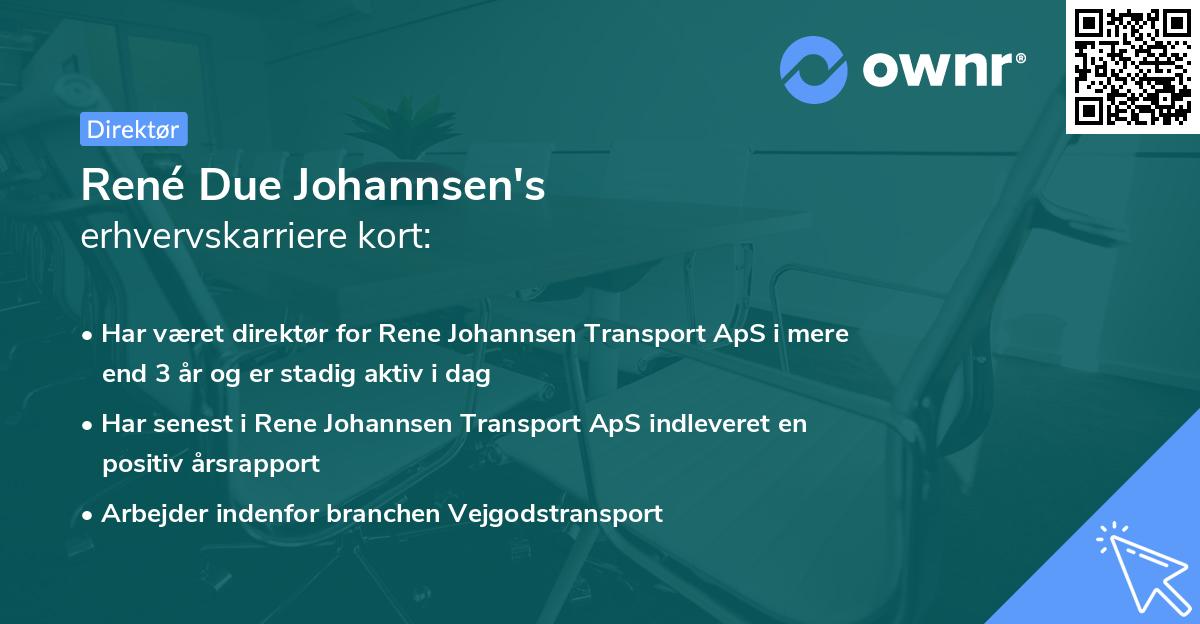 René Due Johannsen's erhvervskarriere kort