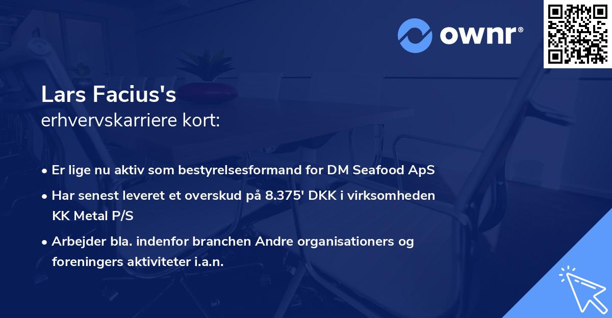 Lars Facius's erhvervskarriere kort