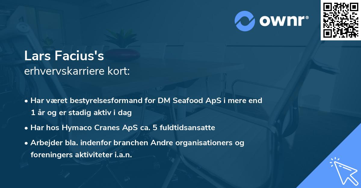 Lars Facius's erhvervskarriere kort