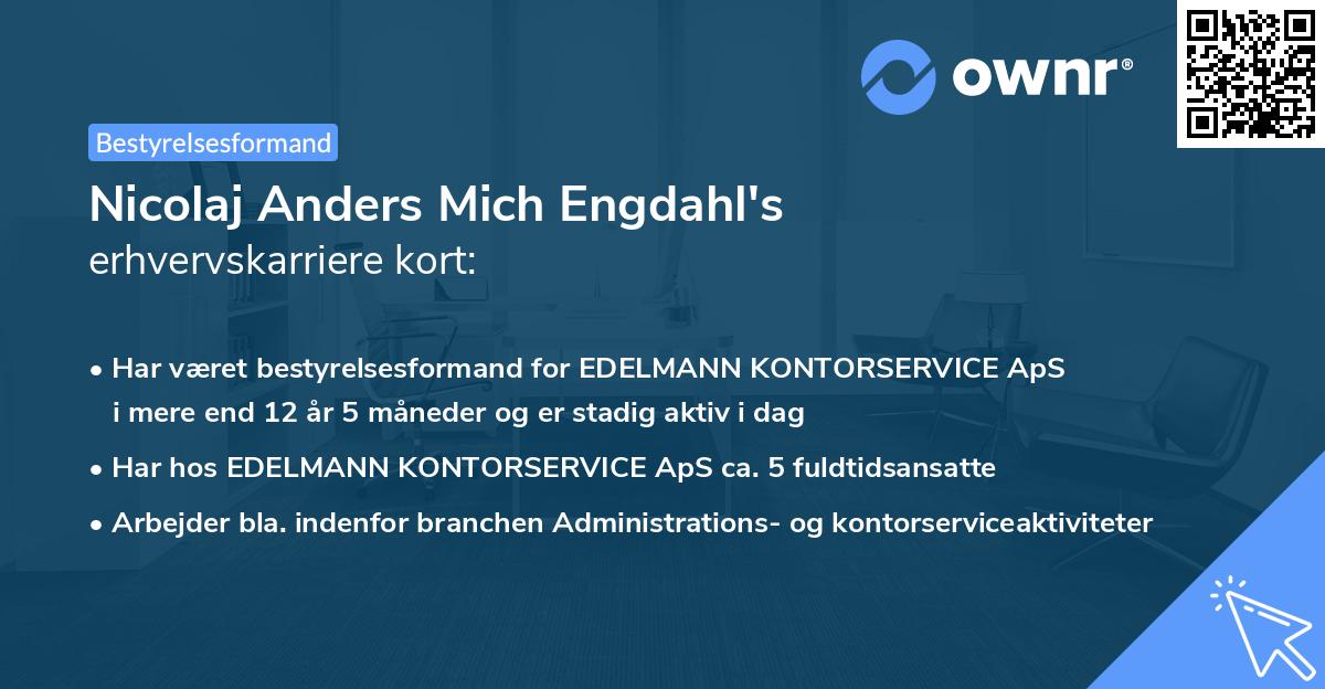 Nicolaj Anders Mich Engdahl's erhvervskarriere kort