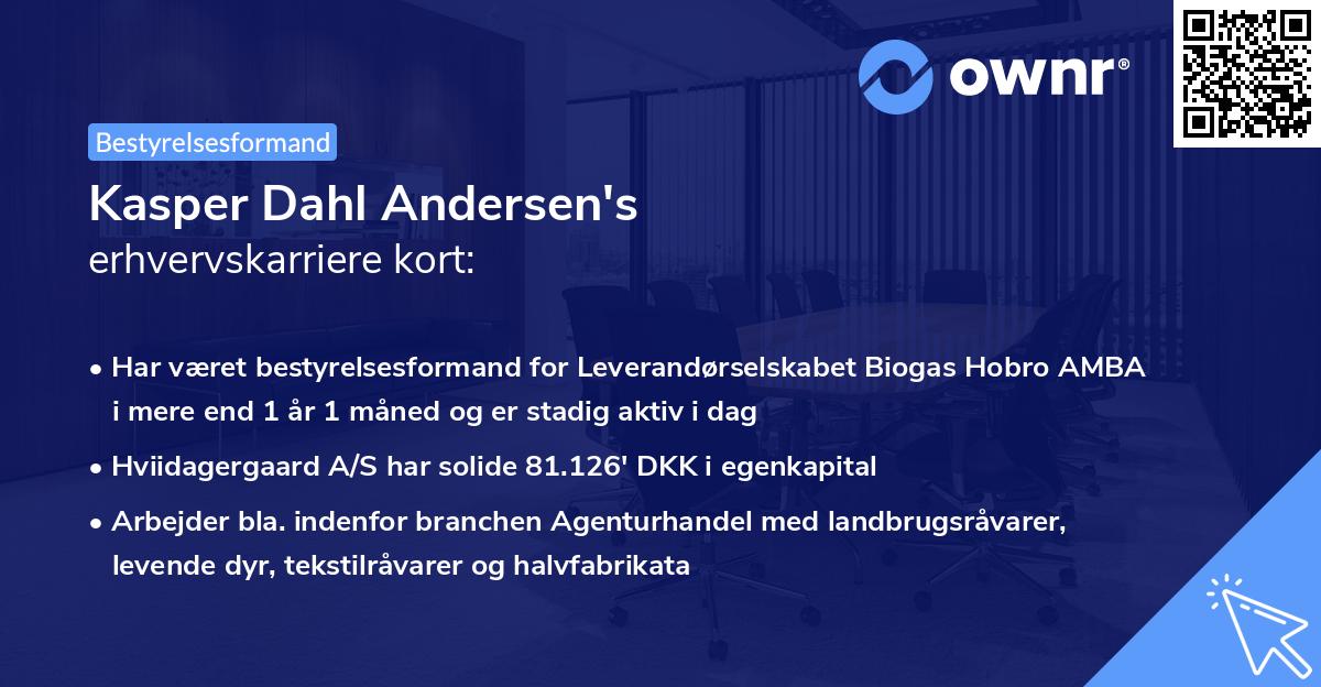 Kasper Dahl Andersen's erhvervskarriere kort