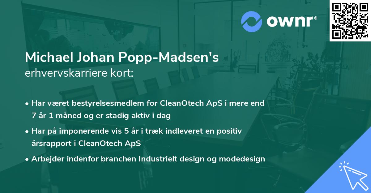 Michael Johan Popp-Madsen's erhvervskarriere kort