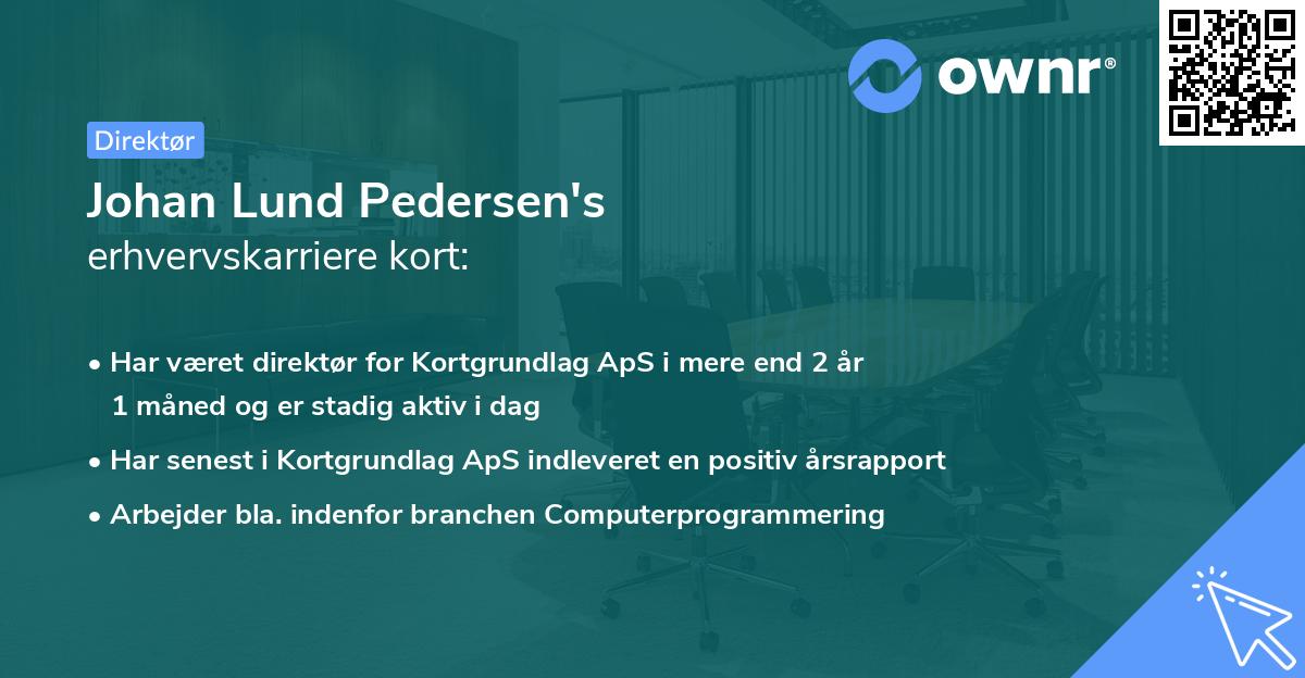Johan Lund Pedersen's erhvervskarriere kort