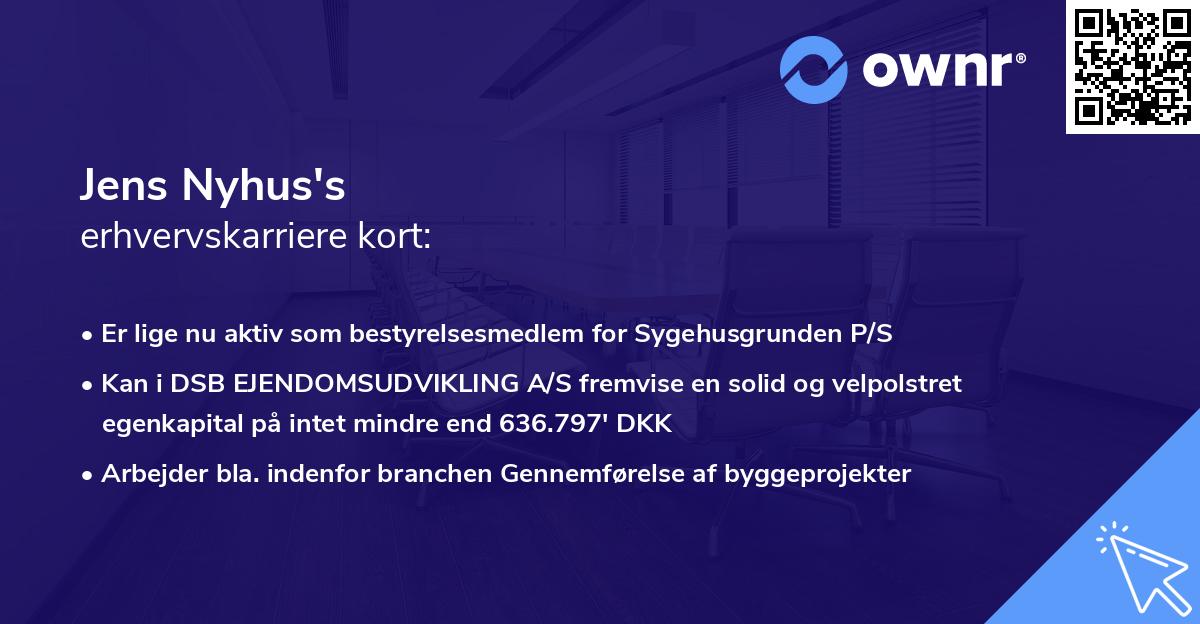 Jens Nyhus's erhvervskarriere kort