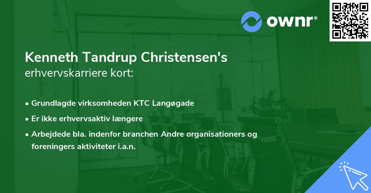Kenneth Tandrup Christensen's erhvervskarriere kort