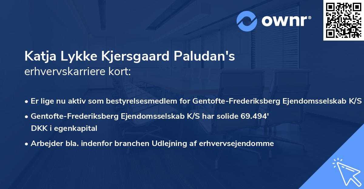 Katja Lykke Kjersgaard Paludan's erhvervskarriere kort