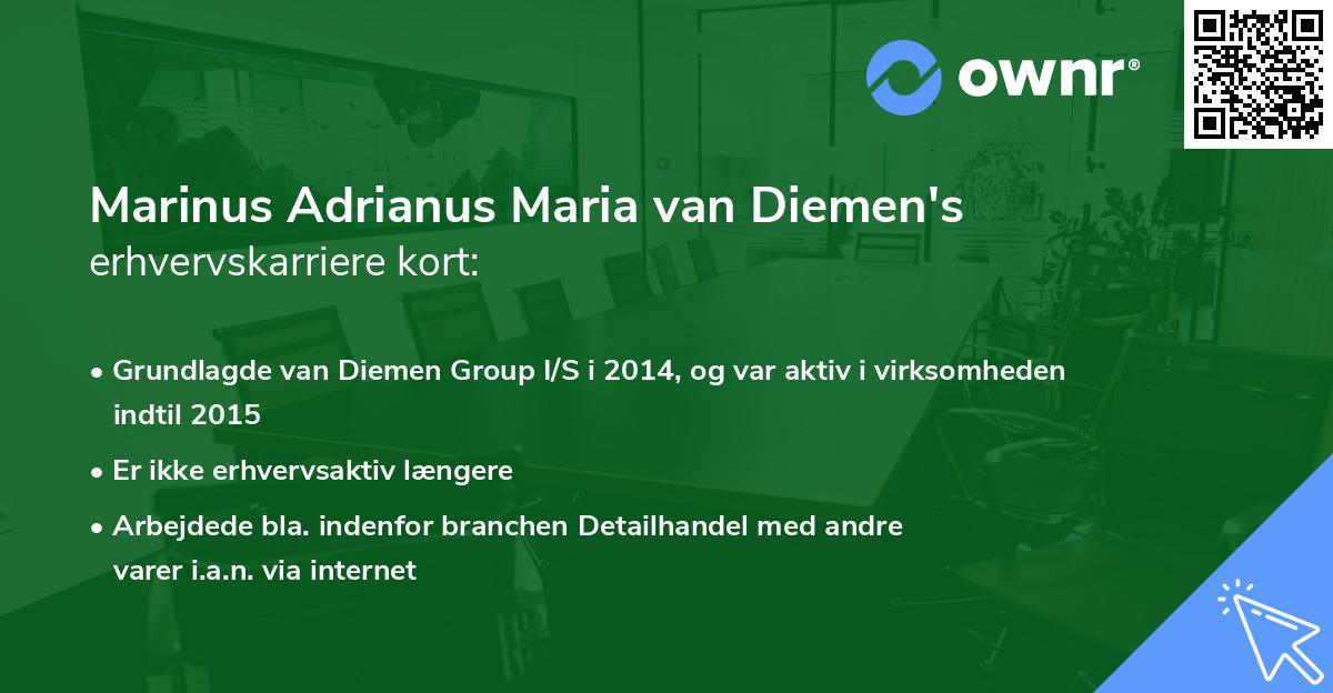 Marinus Adrianus Maria van Diemen's erhvervskarriere kort