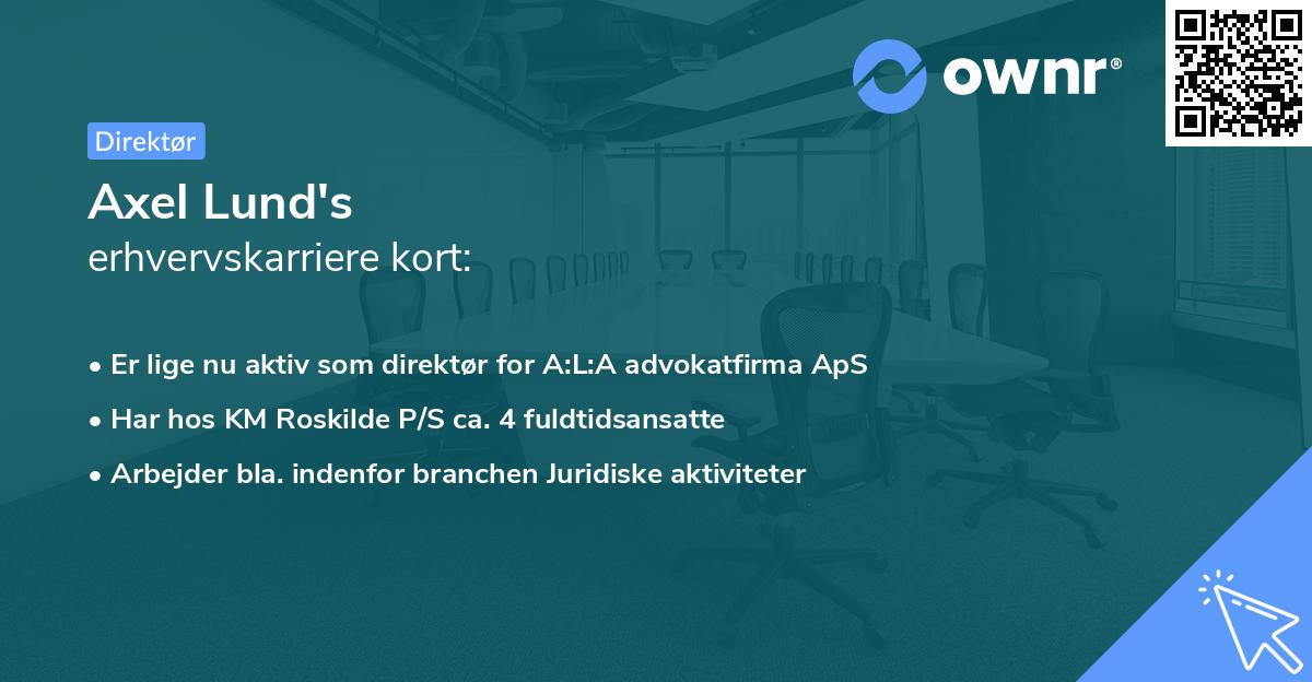 Axel Lund's erhvervskarriere kort