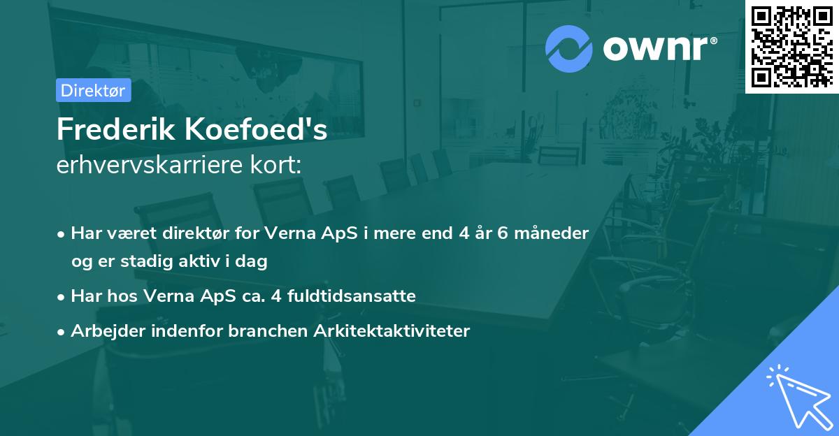 Frederik Koefoed's erhvervskarriere kort