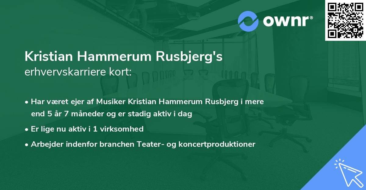 Kristian Hammerum Rusbjerg's erhvervskarriere kort