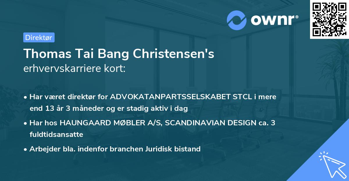 Thomas Tai Bang Christensen's erhvervskarriere kort