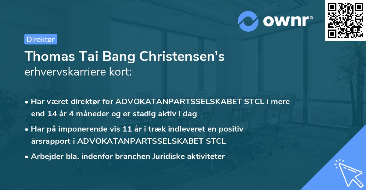 Thomas Tai Bang Christensen's erhvervskarriere kort