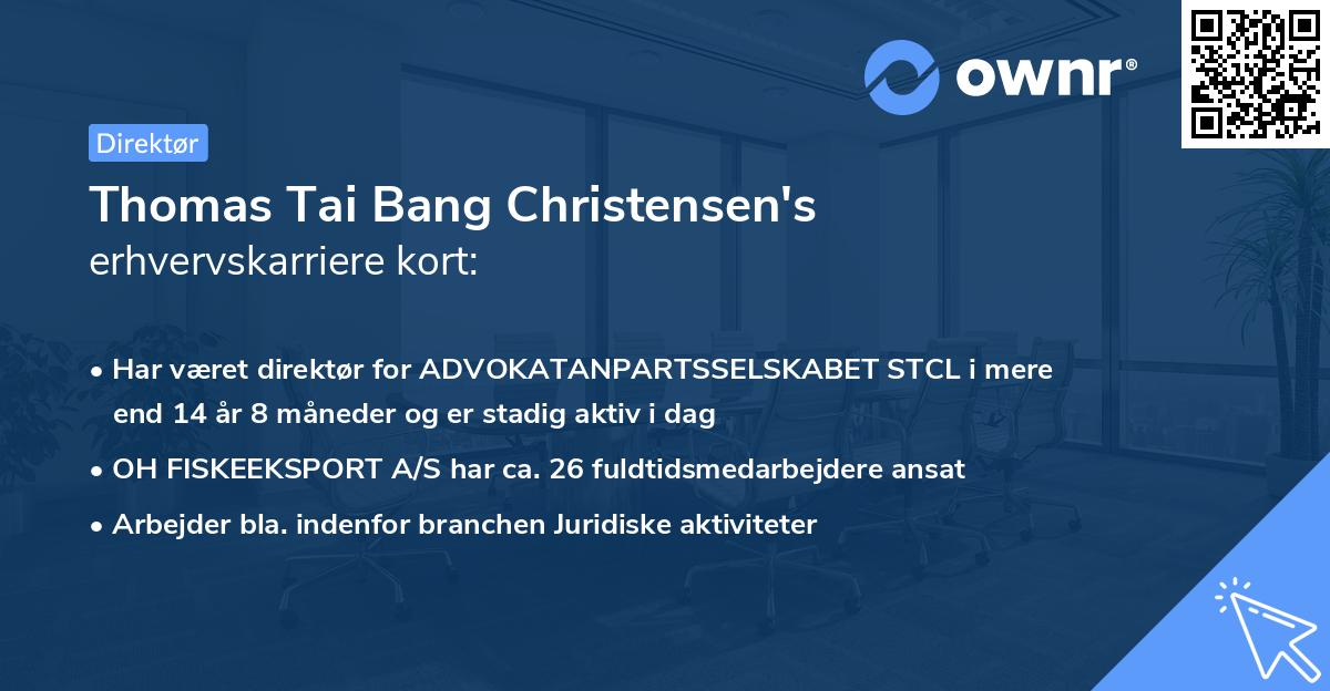 Thomas Tai Bang Christensen's erhvervskarriere kort