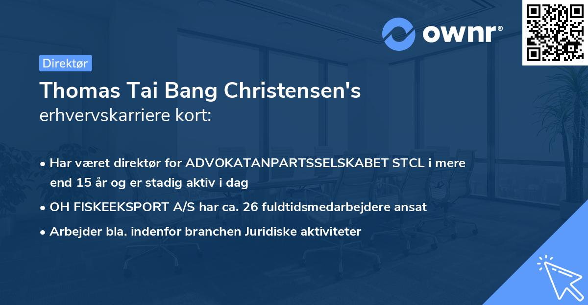 Thomas Tai Bang Christensen's erhvervskarriere kort