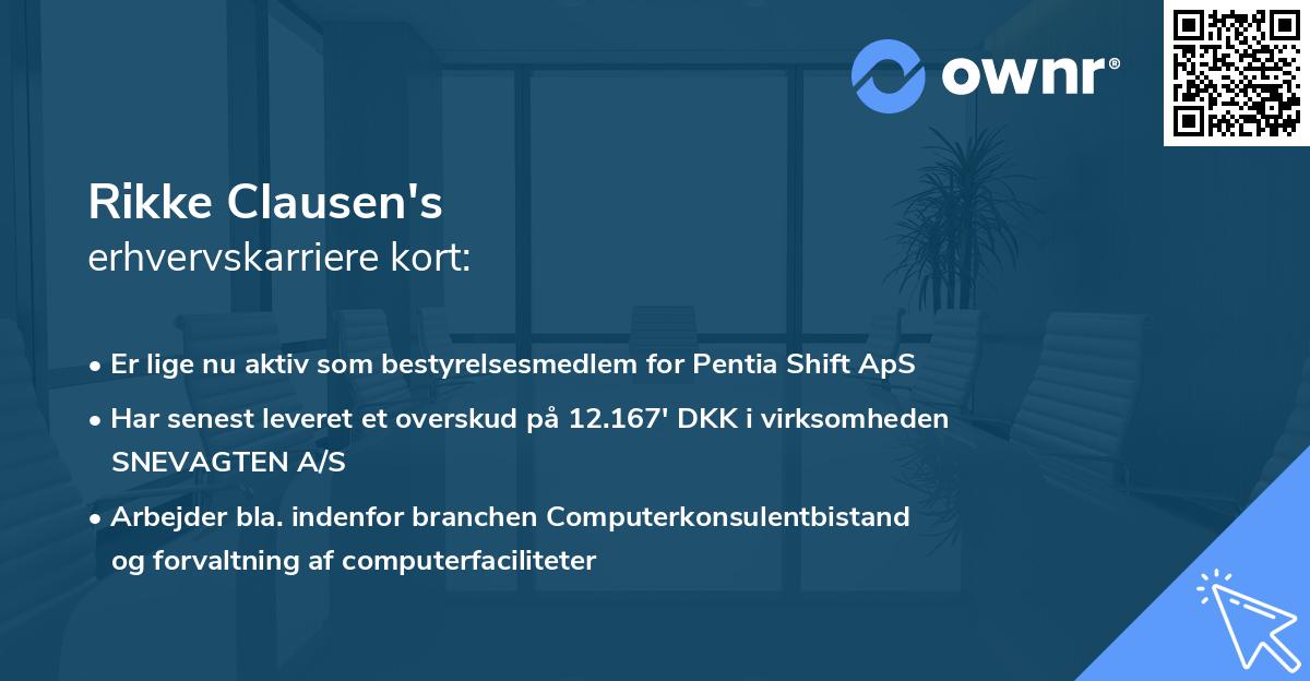 Rikke Clausen's erhvervskarriere kort