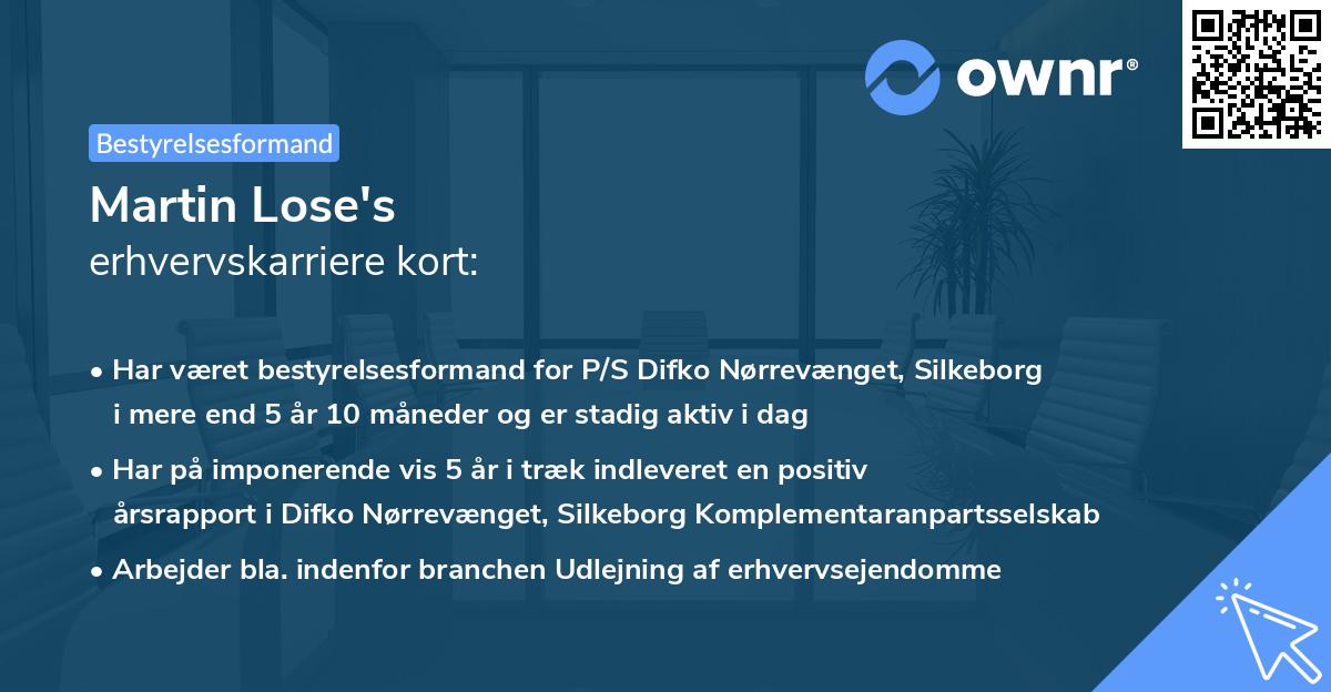 Martin Lose's erhvervskarriere kort