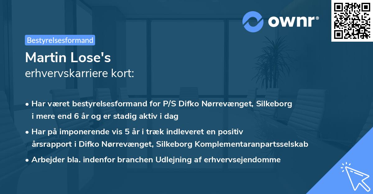 Martin Lose's erhvervskarriere kort