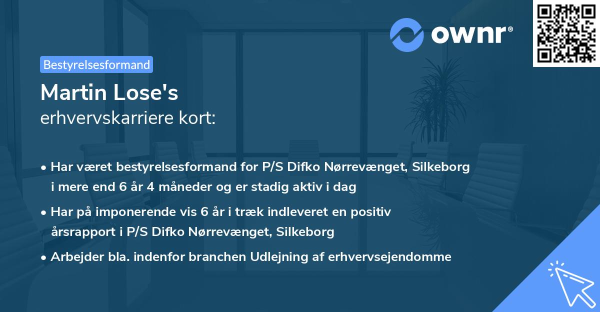 Martin Lose's erhvervskarriere kort
