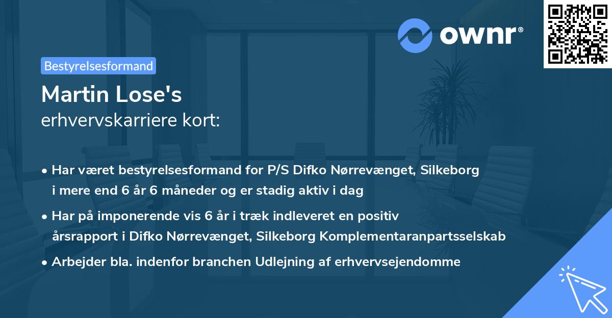 Martin Lose's erhvervskarriere kort