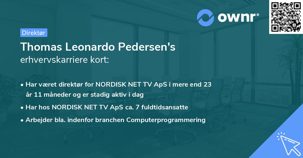 Thomas Leonardo Pedersen's erhvervskarriere kort