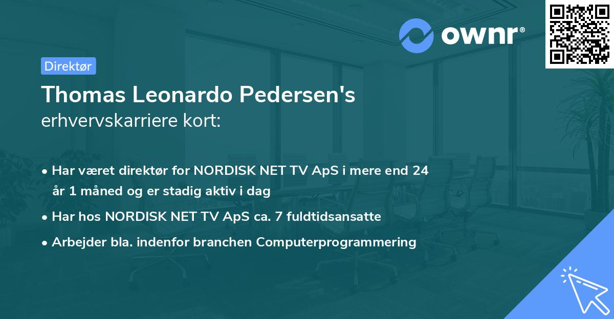Thomas Leonardo Pedersen's erhvervskarriere kort