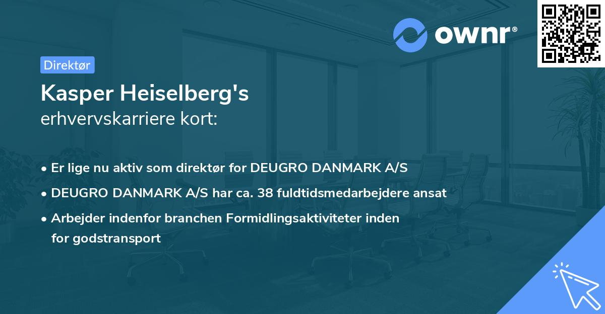 Kasper Heiselberg's erhvervskarriere kort