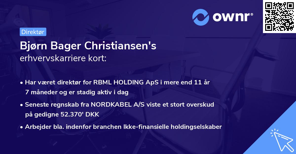 Bjørn Bager Christiansen's erhvervskarriere kort