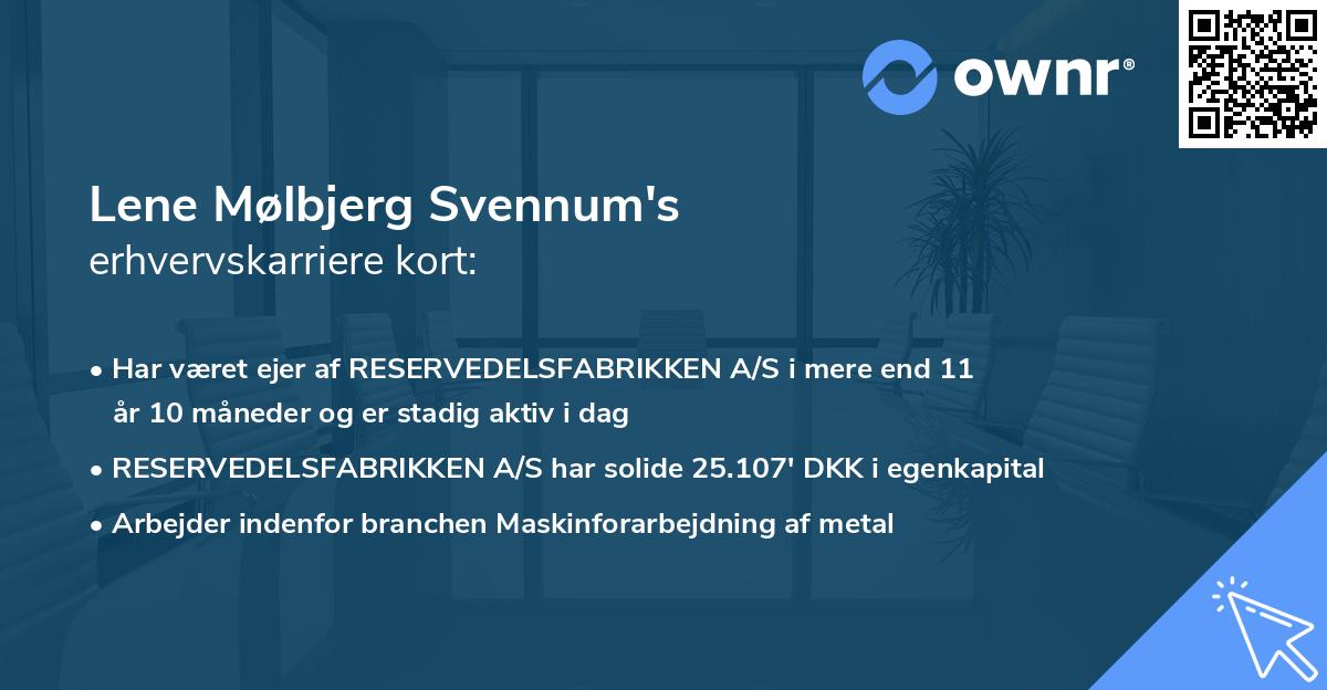 Lene Mølbjerg Svennum's erhvervskarriere kort