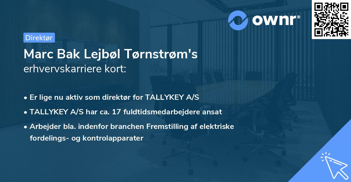 Marc Bak Lejbøl Tørnstrøm's erhvervskarriere kort