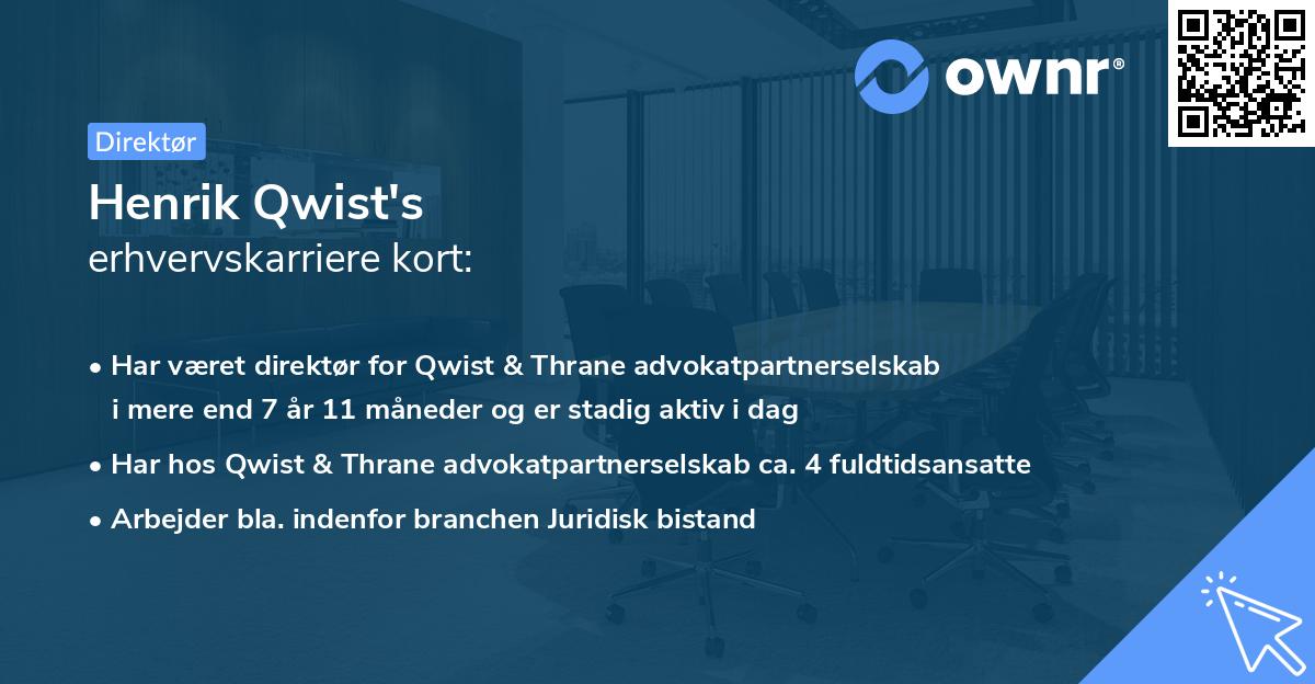 Henrik Qwist's erhvervskarriere kort