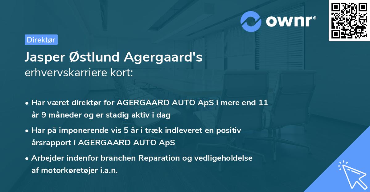 Jasper Østlund Agergaard's erhvervskarriere kort