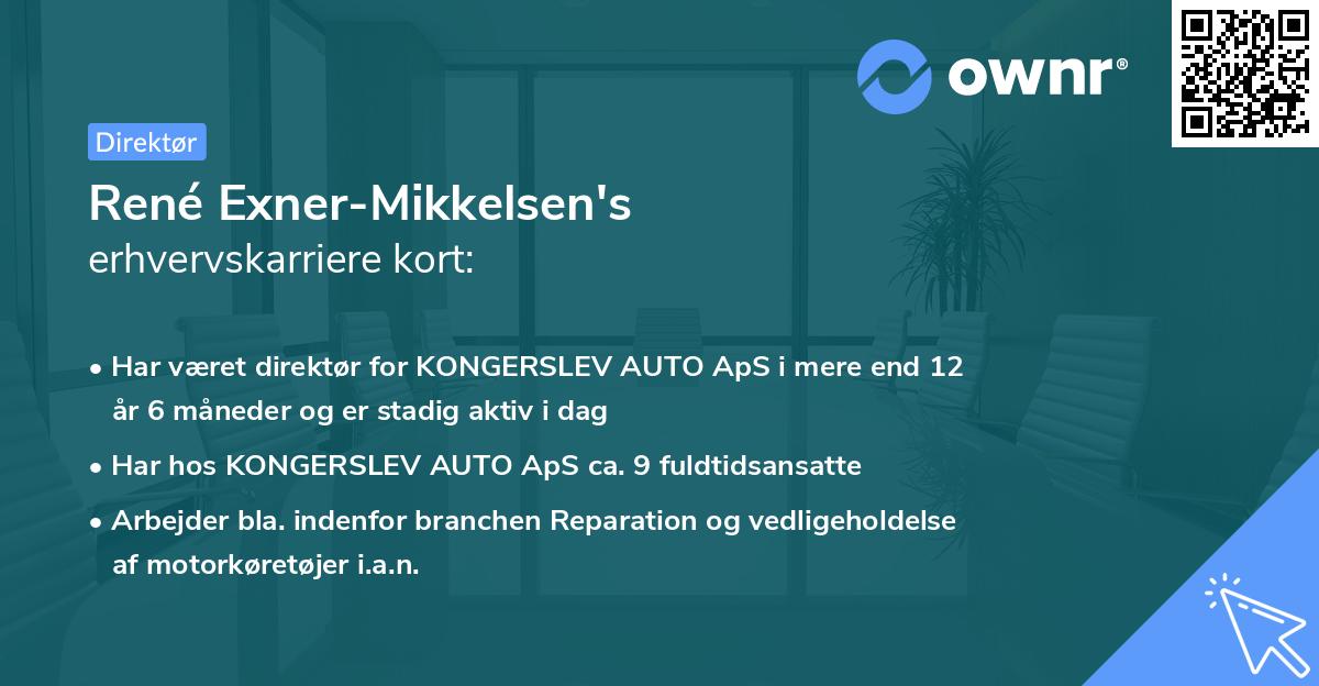 René Exner-Mikkelsen's erhvervskarriere kort