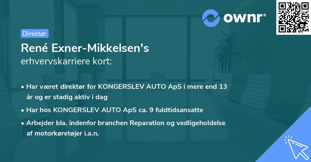 René Exner-Mikkelsen's erhvervskarriere kort